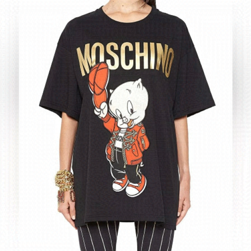 MOSCHINO looney tunes unisex over sized tshirt in black
